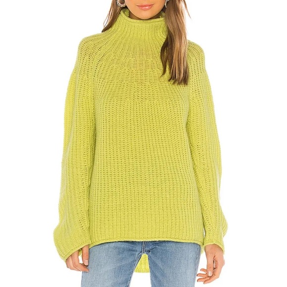 rag & bone Sweaters - Rag & Bone Joseph Funnel Neck Sweater Lime Green Turtleneck Pullover Long sleeve
